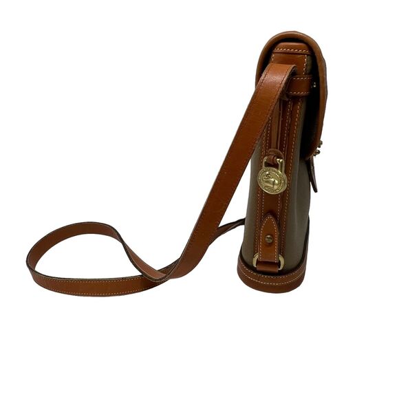 Vintage Dooney & Bourke Taupe Cavalry Spectator Crossbody Bag - Picture 4 of 10